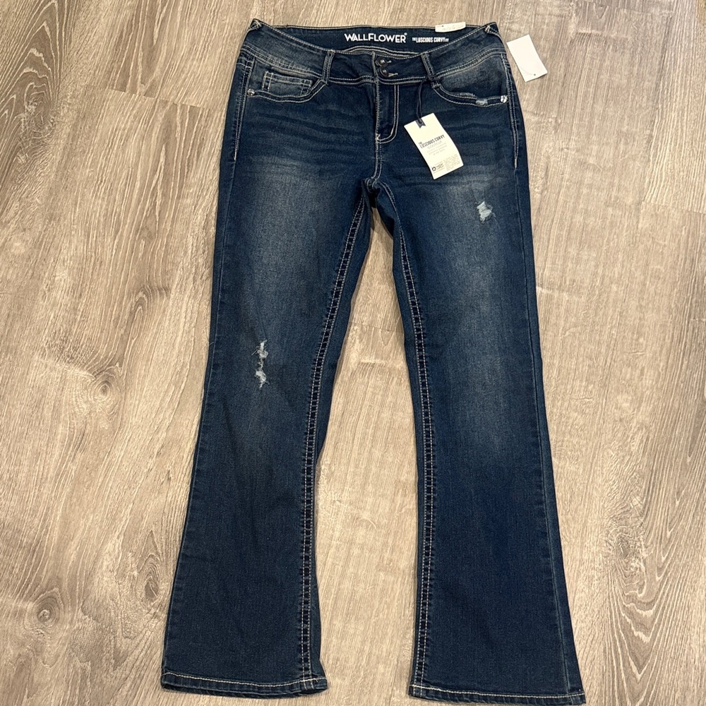 Wallflower Women's Dark Blue Flare Jeans